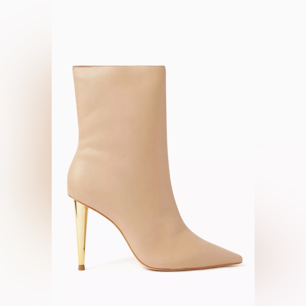 Shutz | Metallic Heel Ankle Boots In Leather.